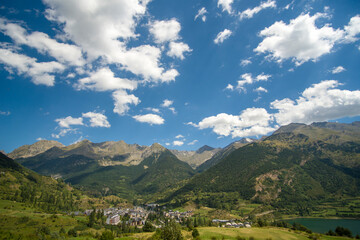 Fototapeta na wymiar Formigal Huesca Aragon Spain on August 20, 2020, the ski resort in summer
