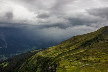 The Grindewald Valley and mountain pastures in Switzerland 