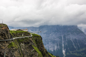 Fototapeta na wymiar The Grindewald Valley and mountain pastures in Switzerland 