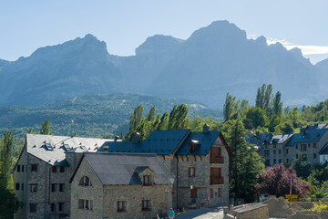 Tramacastilla de Tena village in Huesca Aragon Spain on August 20, 2020