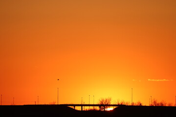 A colourful sunset just outside of Saskatoon Saskatchewan
