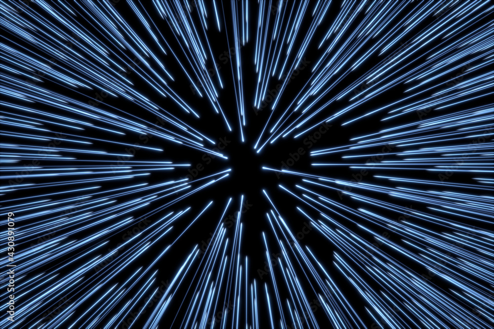Wall mural hyper speed particles tunnel