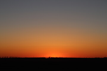 A colorful sunset just outside of Saskatoon, Saskatchewan, Canada