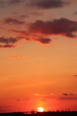 A colorful sunset just outside of Saskatoon, Saskatchewan, Canada