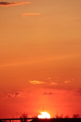 A colorful sunset just outside of Saskatoon, Saskatchewan, Canada