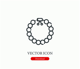 Bracelet vector icon.  Editable stroke. Linear style sign for use on web design and mobile apps, logo. Symbol illustration. Pixel vector graphics - Vector