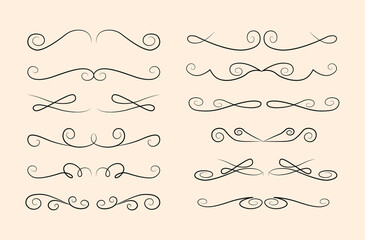 Set of Calligraphic Ornamental Element, decorative frame