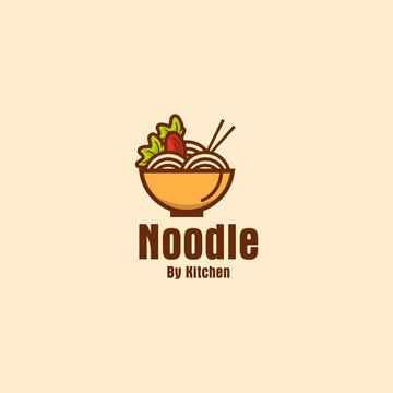 Noodle restaurant and food logo vector design
