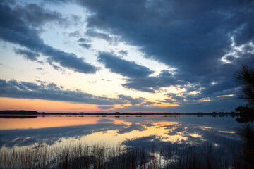 white sand on gulf beach at sunset