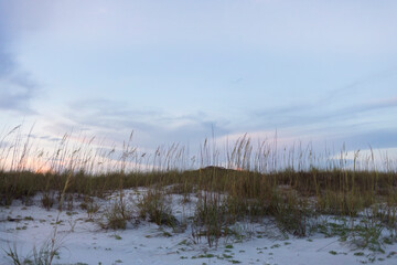 sunset sand dunes in gulf 
