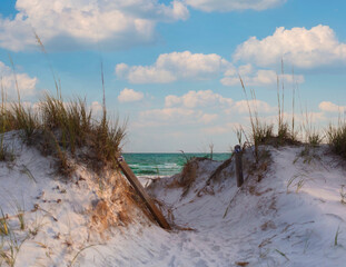 dune walkway to beach white sand gulf