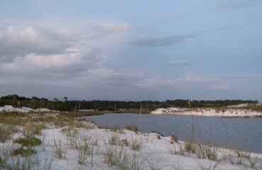 eastern lake gulf coast beach with dunes