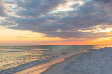 sunset on the gulf coast beach 