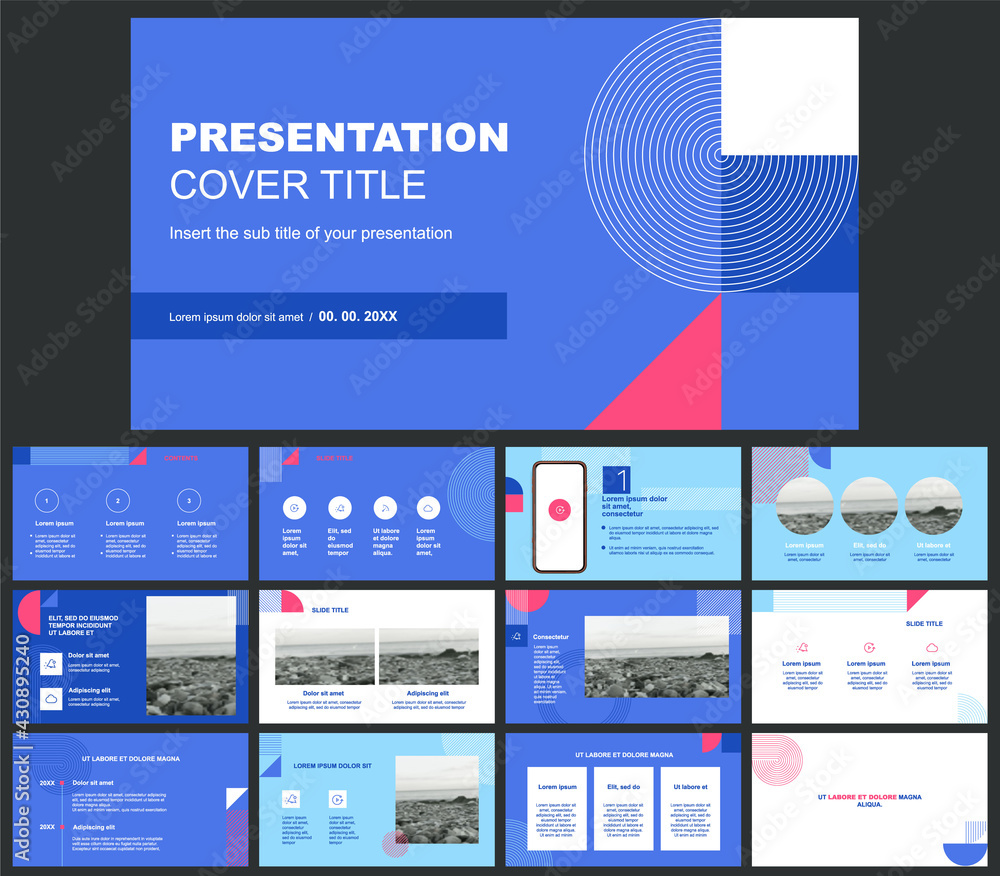 Poster vector slides for presentation. you can be edited by adobe illustrator. powerpoint presentation can 