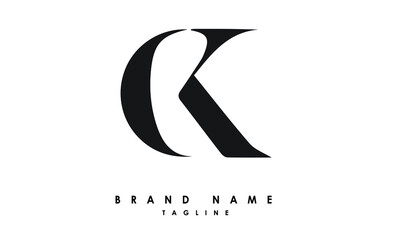 Alphabet letters Initials Monogram logo CK, KC, C and K