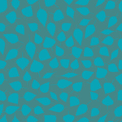 Seamless pattern with mix of green blue leaves on a grey background. Vector, eps 10.