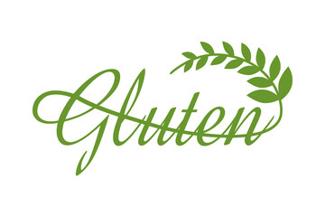 gluten lettering design