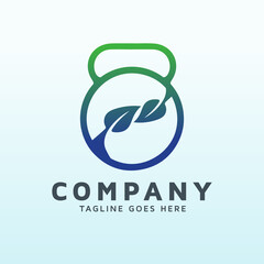 dental logo design with fitness gym icon