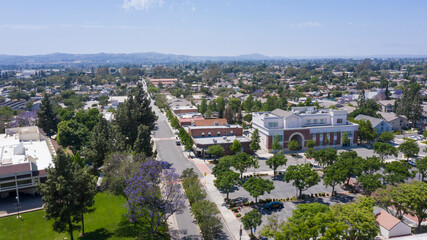 Fototapeta na wymiar Daytime aerial view of Chino, California, USA.