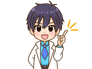 説明する白衣の男の子2