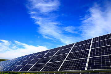 Naklejka premium Solar photovoltaic panels and solar photovoltaic power generatio