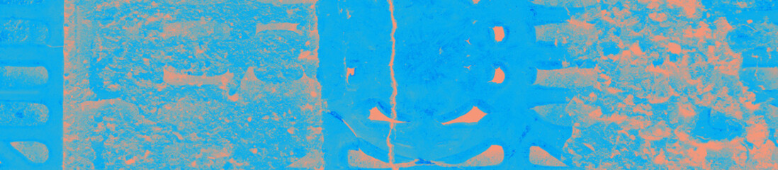 Fototapeta premium abstract coral and blue color texture background with copy space for design