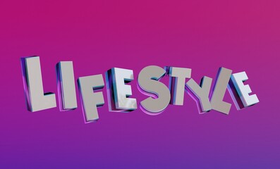 Simple and luxurious rendering of 3D block lettering on a metal theme with color gradations