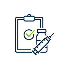 Vaccination icon concept line style isolated on white background. Vector illustration