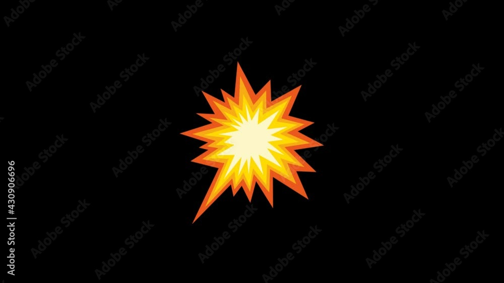 Poster animation of the collision of an explosion with a transparent background