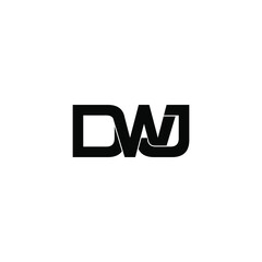 dwj letter original monogram logo design