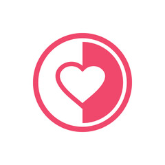 Heart logo design, love symbol vector, donation or charity icon illustration