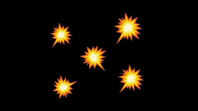 animation of explosions and collisions and a transparent background