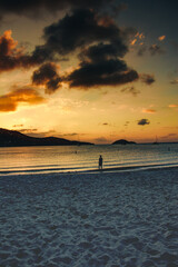 sunset on the island