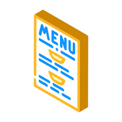 menu buffet isometric icon vector. menu buffet sign. isolated symbol illustration