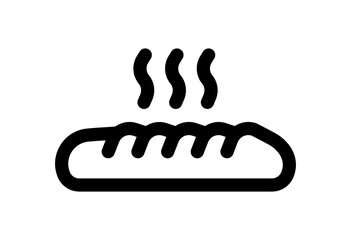 Baguette bread icon vector.