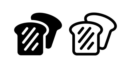 Slices toast bread vector isolated.