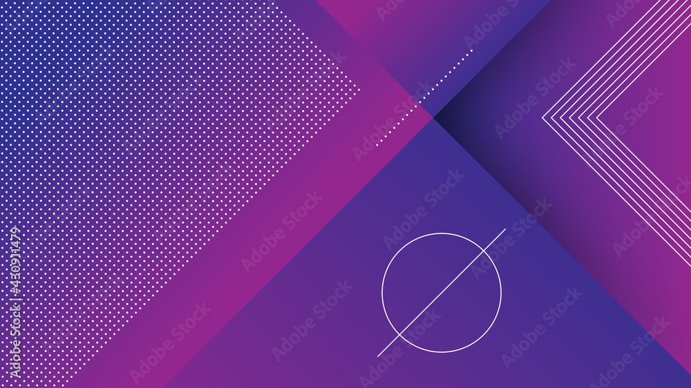 Poster abstract modern background with vibrant blue purple color gradient and memphis element