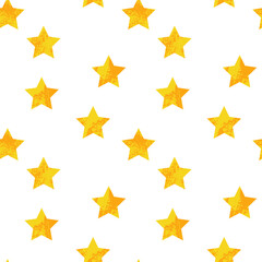 Vector seamless pattern with texture yellow stars. Cute gold background. Perfect for kids fabric, textile, wrapping paper, stationery