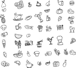 food icon set, vector,Set of flat icons about food and drink,food and drinks