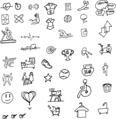 set of icons,Fitness and sport icons set. Healthy lifestyle symbols.,Fitness Icons Set vector design