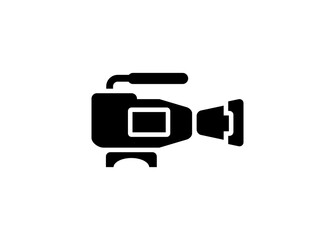 Video camera. Simple illustration in black and white.
