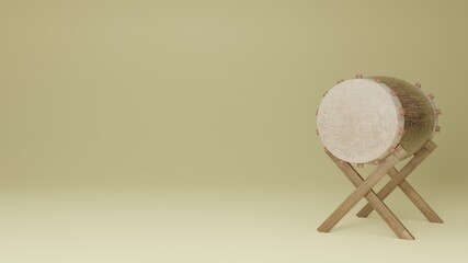 The blank background is accompanied by a traditional Islamic musical instrument called the Bedug