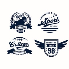 Vintage college sport  emblem