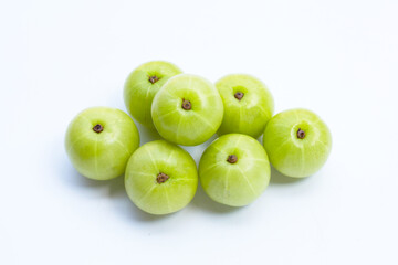 Fresh emblica on a white background.