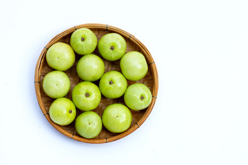 Fresh emblica on a white background.