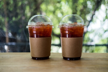 Two glass iced black tea