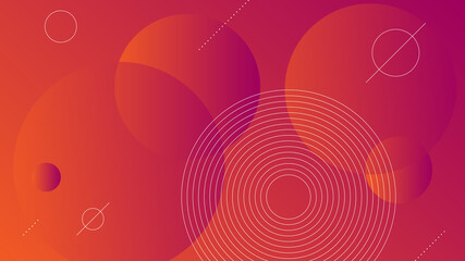 Abstract Modern Background with Vibrant Orange Purple Color Gradient and Memphis Element