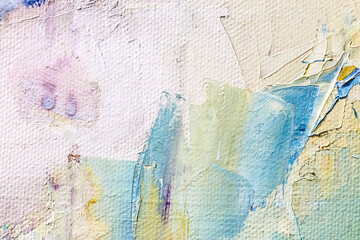 white canvas with blue and yellow brush strokes