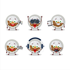 Coco ichibanya curry cartoon character are playing games with various cute emoticons