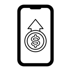 dollar on a smartphone icon vector